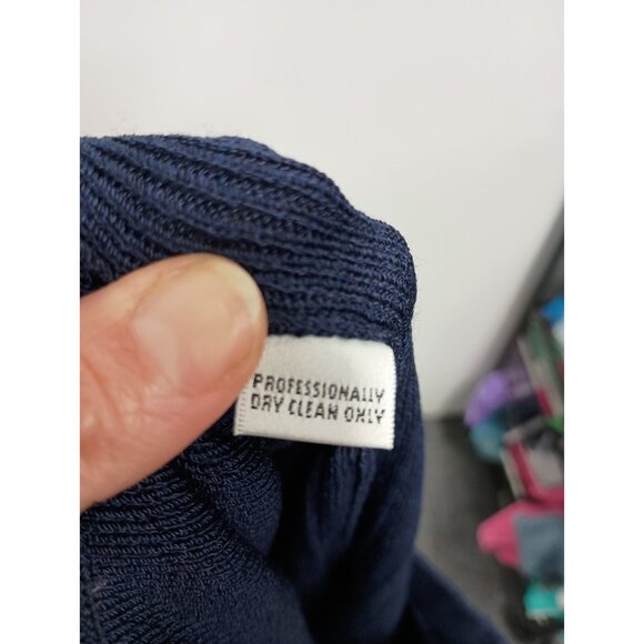 St. John Basics Womens Pencil Skirt Size 12 Navy Santana Knit Old Money Timeless - Picture 6 of 6